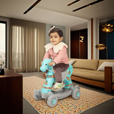 toyprofessor Baby horse rider for kids 2 in 1 function for 1-3 years Rideons & Wagons Non Battery Operated Ride On(Green)