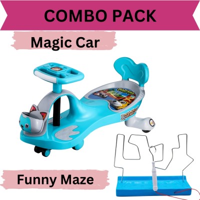 Myhoodwink Ride on Swing & Twist Magic Car Toy + Electric Maze Game for Kids 1 to 7 Yrs. Car Battery Operated Ride On(Blue)