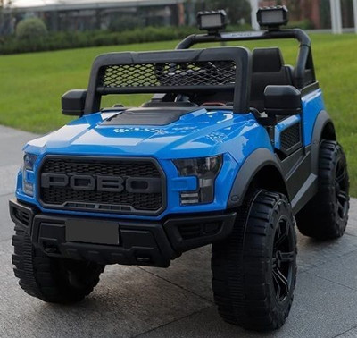 oh baby POBO BLUE 4 Motors 4x4 (1-8Yrs) Battery ride on Jeep Battery Operated Ride On(Blue)