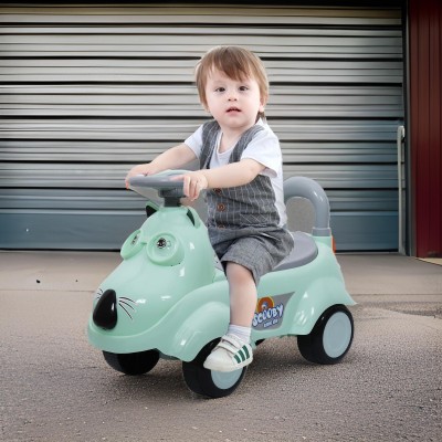 Santoz Baby Ride on Push Along Car Boys and Girls Rideons & Wagons Battery Operated Ride On(Green)