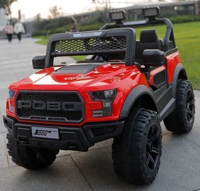 oh baby POBO RED 4 Motors 4x4 (1-8Yrs) Battery ride on Jeep Battery Operated Ride On(Red)