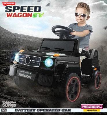 Pandaoriginals S- Wagon EV , with music player , weight cap : 50 kgs, heaviest battery Car Battery Operated Ride On(Black)