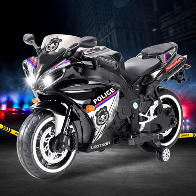 leotoon R1 Police Bike Bike Battery Operated Ride On(Black)