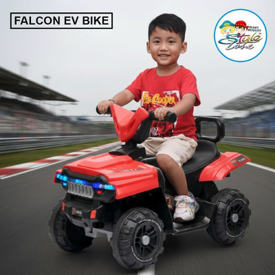 Stylezone Falcon EV Bike for Kids 2-5 Yrs | Electric Ride-on with LED Lights & Accelerator Car Battery Operated Ride On(Red)