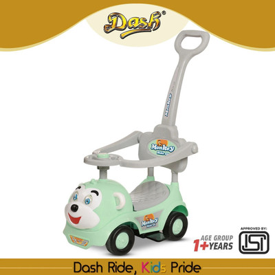 Dash 3-in-1 Kids Ride-On Push Car with Music & Parental Handle for Age 1–4 Years Rideons & Wagons Battery Operated Ride On(Green)