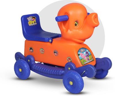 Toy Plus Toy Plus 2 In 1 Elephant Rider Non Battery Operated Ride On Wagons Kids Push Car Scooter Non Battery Operated Ride On(Orange, Blue)