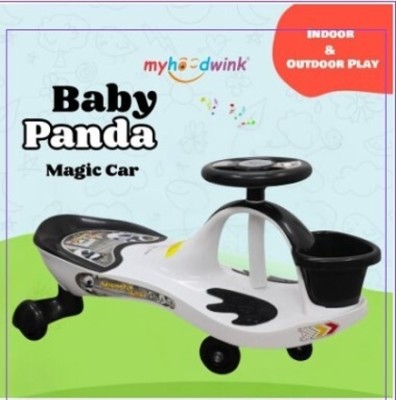 Myhoodwink Baby Panda Swing Magic Car for Kids Girls Boys Vehicle Rideons & Wagons Non Battery Operated Ride On(Black)