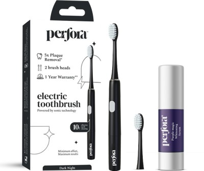 Perfora Teeth Whitening Combo | SLS Free Purple Serum Toothpaste For Teeth Whitening & Electric Toothbrush(Dark Night)