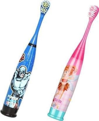 Urban Festivities Girls and Boy Soft Electric Battery Powered Toothbrush for Kids (pack of 2) Electric Toothbrush(Multicolor)