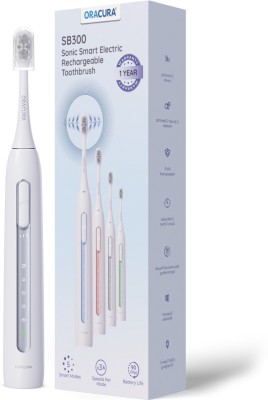 ORACURA SB300 Sonic Smart Electric Rechargeable Toothbrush | 36,000 strokes/min . Electric Toothbrush(Grey)