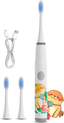 Obvie Sonic Rechargeable Toothbrushes with,4 Modes, Includes 3 Replacement Brush Heads Electric Toothbrush(White)