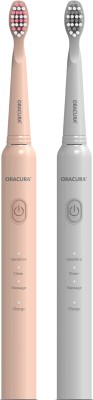 ORACURA Combo of SB200 Sonic Lite Rechargeable Electric Toothbrush(Pink, Grey)