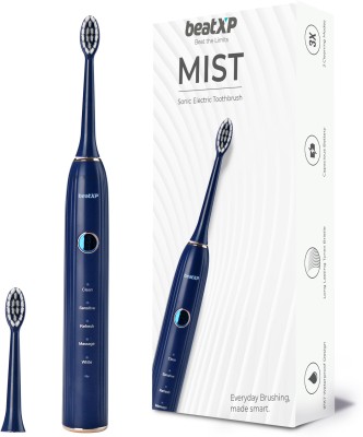 beatXP Mist Sonic Electric Toothbrush with 2 Brush Heads & Rechargeable Electric Toothbrush(Dark Blue)