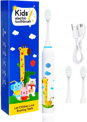 US1984 Rechargeable Sonic Smart Toothbrush for Kids 5 Mode 3 Brush Heads 30 Days backup Electric Toothbrush(White)