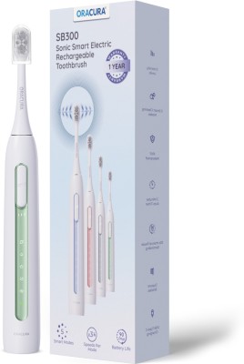 ORACURA SB300 Sonic Smart Electric Rechargeable Toothbrush | 36,000 strokes/min Electric Toothbrush(Green)