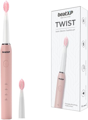 beatXP Twist Sonic with 2 Brush Heads & Rechargeable Electric Toothbrush Electric Toothbrush(Pink)