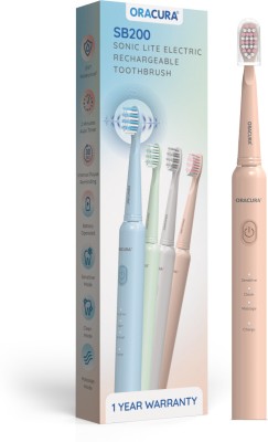 ORACURA SB200 Sonic Lite Electric Rechargeable Toothbrush With 36,000 Strokes/minute Electric Toothbrush(Peach)