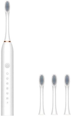 Xydrozen Tooth Cleaning Brush with Indicator Light for Adult Kids-White Electric Toothbrush(White)