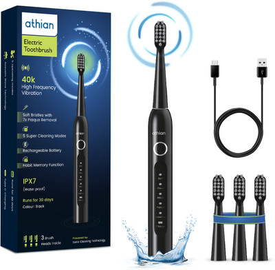athian Vibe Rechargeable Electric toothbrush with 3 Brush Heads &...more deal from flipkart athian Vibe Rechargeable Electric toothbrush with 3 Brush Heads &...more deal from flipkart