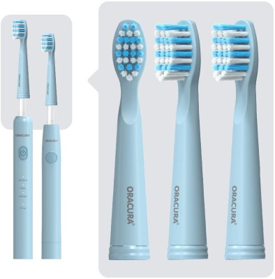 ORACURA Sonic Electric Toothbrush Heads For SB100 and SB200 (Pack of 3) Electric Toothbrush(Blue)