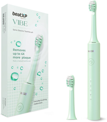 beatXP Vibe Ultrasonic Rechargeable | 2 Min Automatic Timer | 5 Smart Modes Electric Toothbrush(Green)