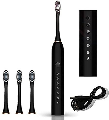sheladiya Rechargeable Ultrasonic Tooth Brush and IPX7 Waterproof Toothbrushes/Adults Electric Toothbrush(Black)