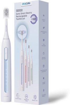 ORACURA SB300 Sonic Smart Electric Rechargeable Toothbrush | 36,000 strokes/min . Electric Toothbrush(Blue)