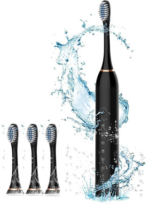 TREYONA USB Rechargeable Ultrasonic with 3 Brush hand Adults -Kids Electric Toothbrush Electric Toothbrush(Multicolor)