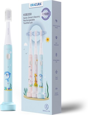 ORACURA KSB200 Kids Sonic Rechargeable Electric Toothbrush | 15,000 Strokes/minute Electric Toothbrush(Blue)