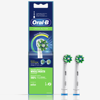 Oral-B Power Cross-action 2 Replacement Heads Electric Power Toothbrush Refill Heads 2s Pack Electric Toothbrush (Multicolor) For Rs. 399 @ 33 %