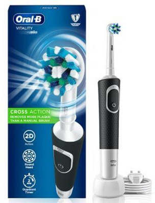 Oral-B Vitality_100 Vitality 100 Black Criss Cross Electric Rechargeable Toothbrush Powered By Braun Electric Toothbrush  (Black) For Rs. 899 @ 44 %