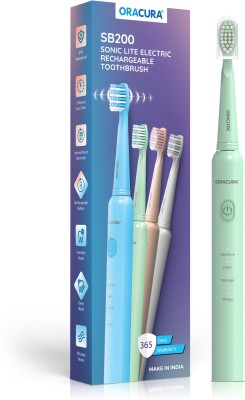 ORACURA SB200 Sonic Lite Electric Rechargeable Toothbrush With 36,000 Strokes/minute Electric Toothbrush(Green)