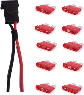PBROS 10 Amp Blade Fuse & fuse holder 12 V Plastic Ceramic Blade Fuse-10 Pcs 10 Amp Blade Fuse & fuse holder 12 V Plastic Ceramic Blade Fuse-10 Pcs Electrical Fuse(10 A)
