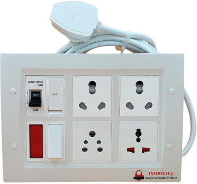Happiory Multi Socket Extension Multi Socket Extension Board with MCB, MCB(4)