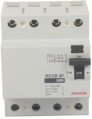 Anchor By Panasonic UNO Series RCCB 63 AMP 30mA With Four Pole Residual Current Circuit Breaker MCB(4)