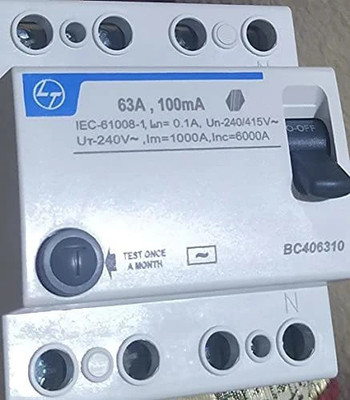 L&T Leakage Circuit Breakers (Multicolour) -4 Pole 63A 100mA 4-pole_ELCB MCB(1)