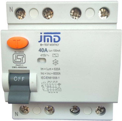 jmD Gold Rccb_Four Pole 40 AMP/100MA 240V Residual Current Circuit Breaker ISI Mark 0019 MCB(4)