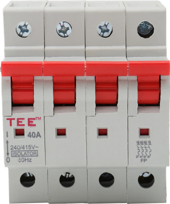 The Elite Electrotek MCB Four Pole Isolator 40-Amp Heavy Duty Switch for Safe Circuit Isolation Suitable for Homes, Industrial & Commercial Use Low Voltage Electrical Device MCB(4)