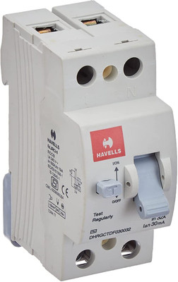 HAVELLS RCCB 'AC' Type DP PVC Plastic Base Model DHRGCTDF100063 MCB(2)