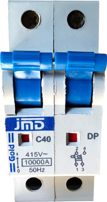 jmD Gold 40A C Curve 415 Volts/ 10000A/ 50HZ Double Pole ISI Mark DP MCB(2)