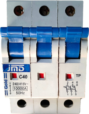 jmD Gold Three Pole 40/A C-Curve 415-V/10000A/Breaking Capacity 50-HZ ISI Mark 40/A-TP MCB(3)