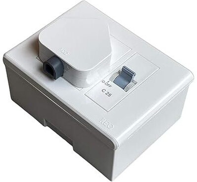 REO HAVELLS 16A / 32A HD COMBO [ AC BOX ] Modular Ac Protected Socket PVC Plastic Base 3 Switch Power Box MCB(3)