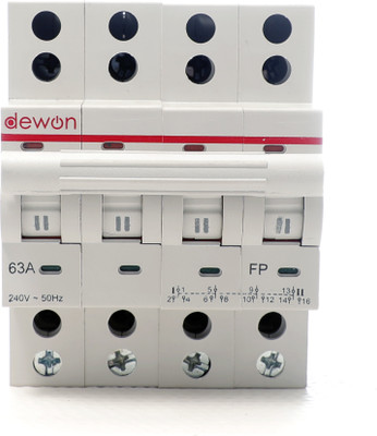 Dewon Electric 63A Changeover -FP-Four Pole MCB type-Overload & Surge Protection Durable Polycarbonate Housing| C-Curve Tripping| 10kA Breaking Capacity MCB(4)