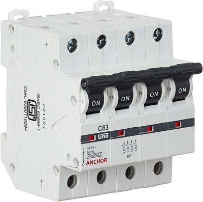 ANCHOR UNO MCB MCB 63A FP 10kA (98048), Pack of 1 MCB(4)