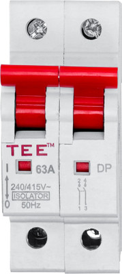 The Elite Electrotek Switch Double Pole 240V AC for Electrical Distribution Board Overload Protection FP ISOLATOR 63 AMP MCB(2)