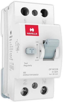 HAVELLS RCCB 'AC' Type DP PVC Plastic Base Model DHRGCTDF030032 MCB(2)