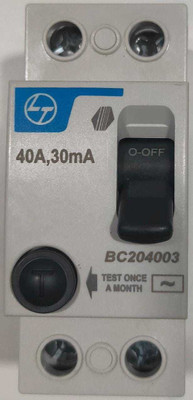 L&T Larsen & Toubro 30ma Double Pole (White) RCCB_40A MCB(1)