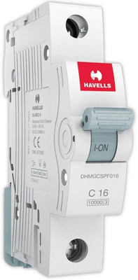 HAVELLS PVC Plastic 16A SP C Curve (White) DHMGCSPF016 MCB(1)