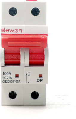 Dewon Electric ISOLATOR 100A- DP- Double Pole | Durable Polycarbonate Housing| 10kA Breaking Capacity |Overload & Surge Protection |10-Year Warranty MCB(2)