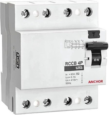 Anchor By Panasonic UNO Series RCCB 63 AMP | 100mA Four Pole Residual Current Circuit Breaker MCB(4)